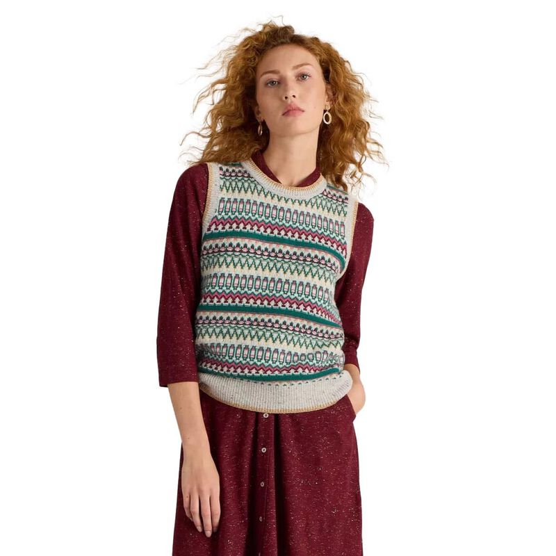White Stuff Fay Sparkle Fairisle Tank image number 0